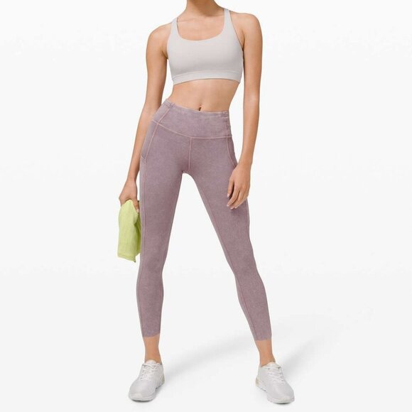Lululemon Fast and Free Tight II 25" Ice Dye Non-Reflective In Ice Wash Violet 2 - Picture 2 of 10